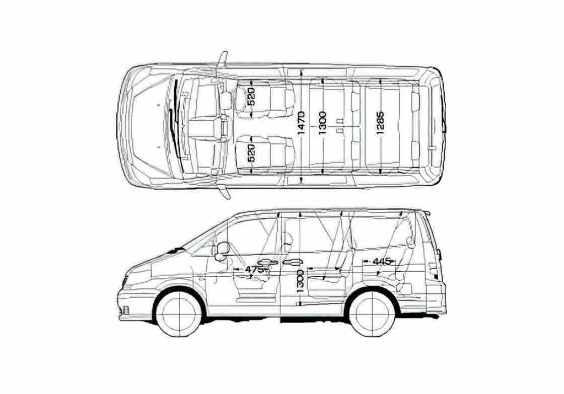 Blueprint Nissan Serena c24 Minivan 2002 A4 Photo Print