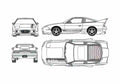 Blueprint Nissan Silvia 180SX S13 Coupe 1989 A4 Photo Print