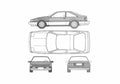 Blueprint Nissan Silvia S12 2 SX Gazelle Coupe 1984 A4 Photo Print