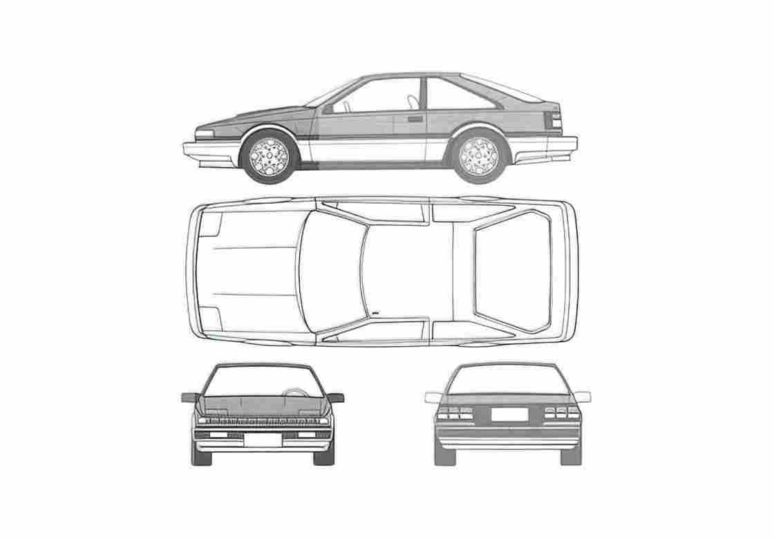 Blueprint Nissan Silvia S12 2 SX Gazelle Coupe 1984 A4 Photo Print