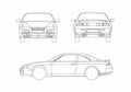 Blueprint Nissan Silvia S14 200SX Coupe 1994 A4 Photo Print
