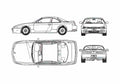 Blueprint Nissan Silvia S14 QS Coupe 1994 A4 Photo Print