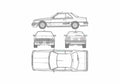 Blueprint Nissan Skyline 2000 RS Coupe 1987 A4 Photo Print