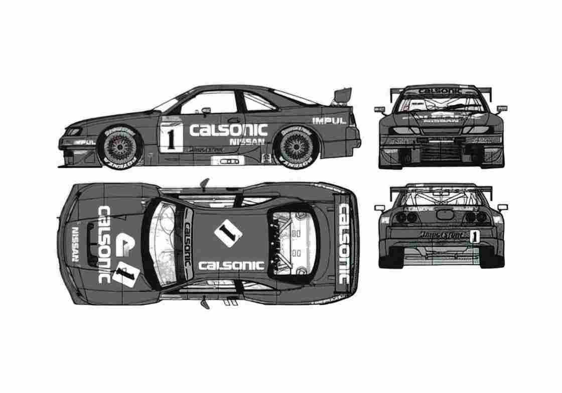 Blueprint Nissan Skyline Calsonic Coupe A4 Photo Print