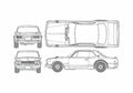 Blueprint Nissan Skyline GT R 2000 Coupe 1987 A4 Photo Print