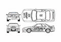 Blueprint Nissan Skyline GT R 32 Coupe 2001 A4 Photo Print