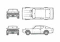 Blueprint Nissan Skyline GT R 73 KPGC110 Coupe 1973 A4 Photo Print
