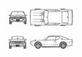 Blueprint Nissan Skyline GT R KPGC110 Limited Edition Coupe 1973 A4 Photo Print