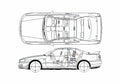 Blueprint Nissan Skyline GT R34 Coupe 2001 A4 Photo Print