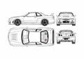 Blueprint Nissan Skyline GT R34 Coupe 2004 A4 Photo Print