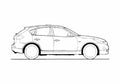 Blueprint Nissan Skyline J50 Crossover SUV 2009 A4 Photo Print