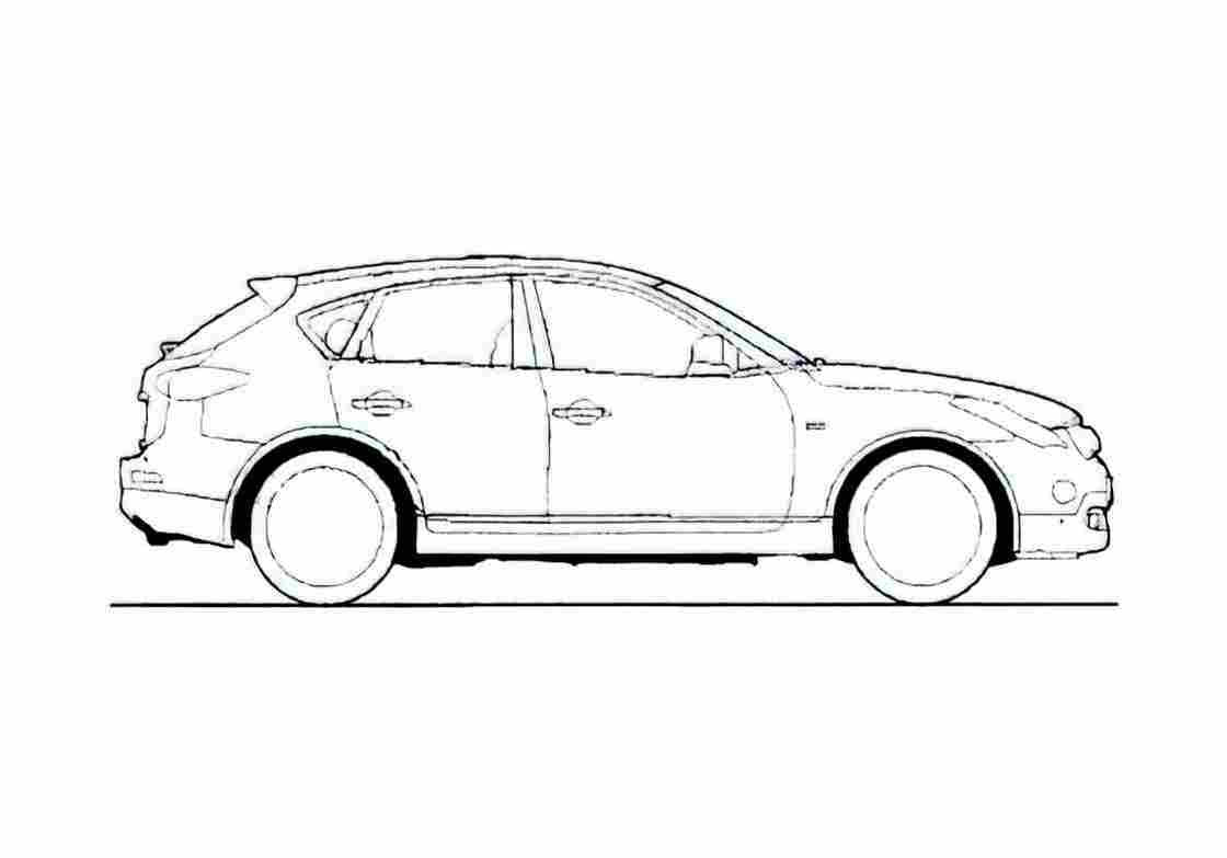 Blueprint Nissan Skyline J50 Crossover SUV 2009 A4 Photo Print
