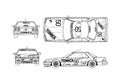 Blueprint Nissan Skyline R30 Coupe 1985 A4 Photo Print