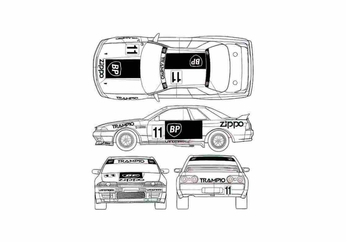 Blueprint Nissan Skyline R32 GT R BP Oil Coupe 1993 A4 Photo Print