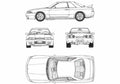 Blueprint Nissan Skyline R32 GT R A4 Photo Print