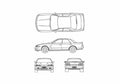 Blueprint Nissan Skyline R32 Sedan 1989 A4 Photo Print