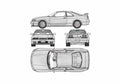 Blueprint Nissan Skyline R33 GT R Coupe 1996 A4 Photo Print