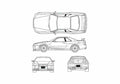 Blueprint Nissan Skyline R34 GT R V Spec Coupe 1999 A4 Photo Print