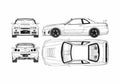 Blueprint Nissan Skyline R34 GT R Z tune Coupe 2002 A4 Photo Print