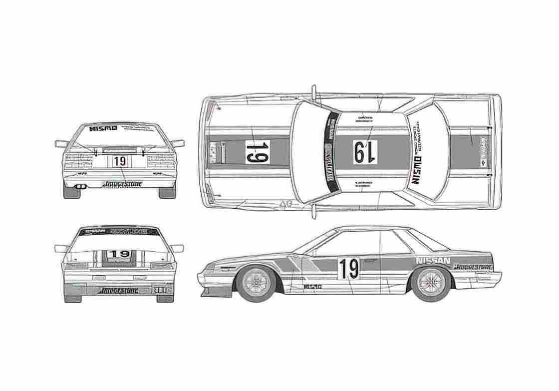 Blueprint Nissan Skyline RSX Coupe A4 Photo Print