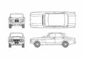 Blueprint Nissan Skyline S54A Sedan 1964 A4 Photo Print