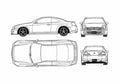 Blueprint Nissan Skyline V35 350 GT Coupe 2003 A4 Photo Print