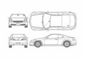Blueprint Nissan Skyline V35 350GT Premium Coupe 2002 A4 Photo Print