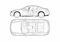 Blueprint Nissan Skyline V35 Coupe 2005 A4 Photo Print