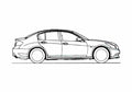 Blueprint Nissan Skyline V35 Sedan 2009 A4 Photo Print
