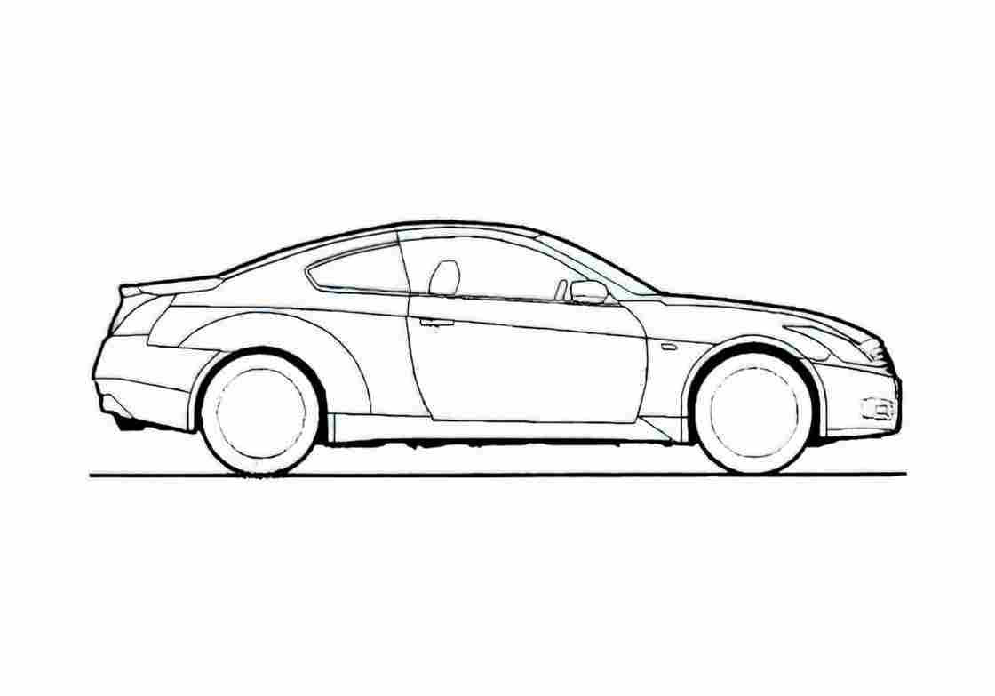 Blueprint Nissan Skyline V37 Coupe 2009 A4 Photo Print