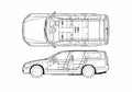 Blueprint Nissan Stagea M35 Wagon 2004 A4 Photo Print