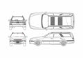 Blueprint Nissan Stagea RS Four Wagon 2004 A4 Photo Print