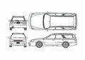 Blueprint Nissan Stagea Wagon 2001 A4 Photo Print