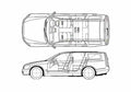 Blueprint Nissan Stagea Wagon 2003 A4 Photo Print