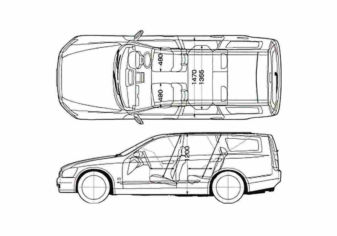 Blueprint Nissan Stagea Wagon 2003 A4 Photo Print