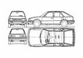 Blueprint Nissan Stanza 5 door Hatchback 1985 A4 Photo Print