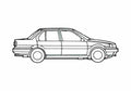Blueprint Nissan Sunny Sedan 1988 A4 Photo Print