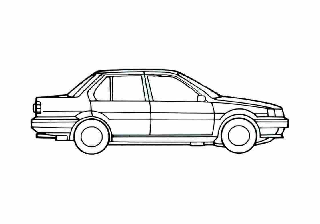 Blueprint Nissan Sunny Sedan 1988 A4 Photo Print