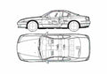 Blueprint Nissan Sylvia s15 Sedan 1998 A4 Photo Print