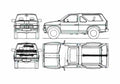 Blueprint Nissan Terrano 2 door SUV 1987 A4 Photo Print