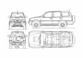 Blueprint Nissan Terrano II LWB SUV 1989 A4 Photo Print