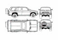 Blueprint Nissan Terrano R3M SUV 1991 A4 Photo Print