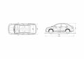 Blueprint Nissan Tiida Sedan 2007 A4 Photo Print