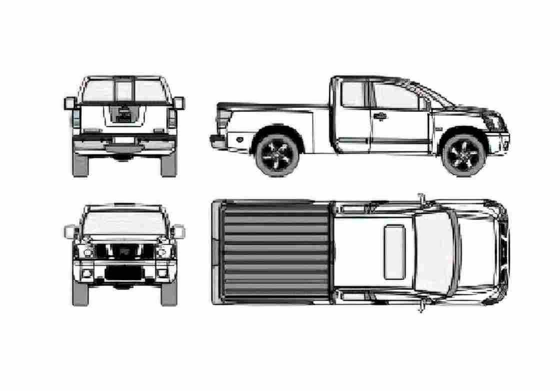 Blueprint Nissan Titan Pick up 2006 A4 Photo Print
