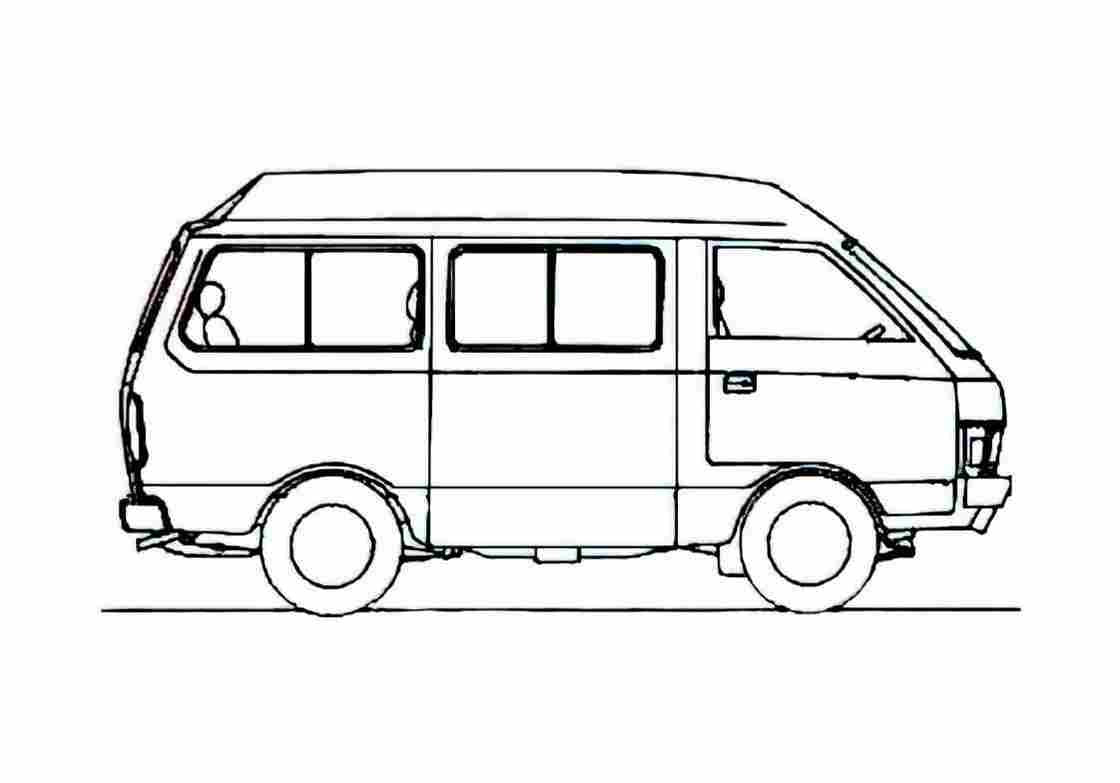 Blueprint Nissan Vanette C22 Microvan 1988 A4 Photo Print