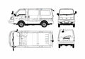 Blueprint Nissan Vanette Microvan 1999 A4 Photo Print