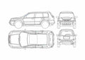 Blueprint Nissan X Trail I SUV 2005 A4 Photo Print