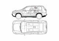 Blueprint Nissan X Trail SUV 2004 A4 Photo Print