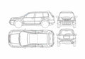 Blueprint Nissan X Trail SUV 2005 A4 Photo Print
