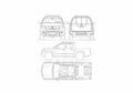 Blueprint Nissan navara Twin Cab Pick up 2008 A4 Photo Print